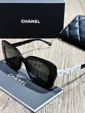 Chanel Black Sunglasses - With Original Box & Case